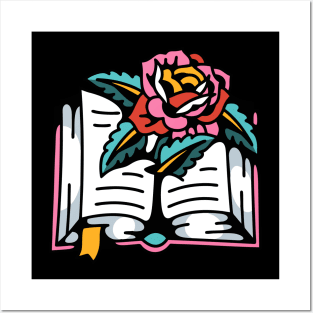 Book and flower Posters and Art